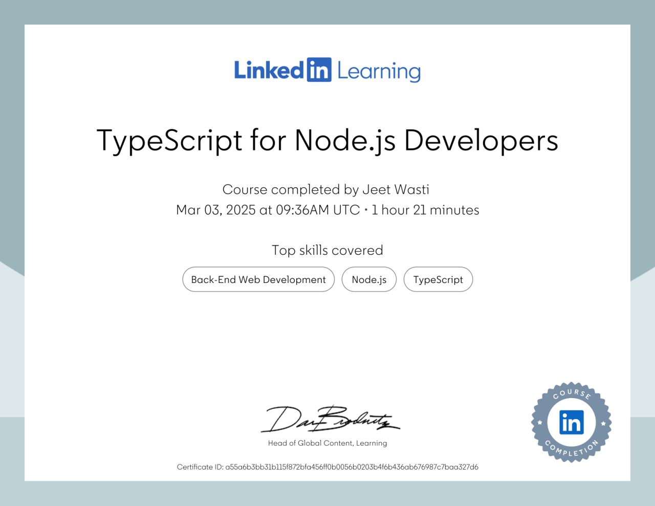 TypeScript Certificate